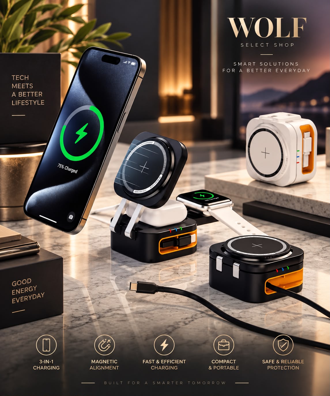 4-in-1 Foldable Wireless Charging Station
