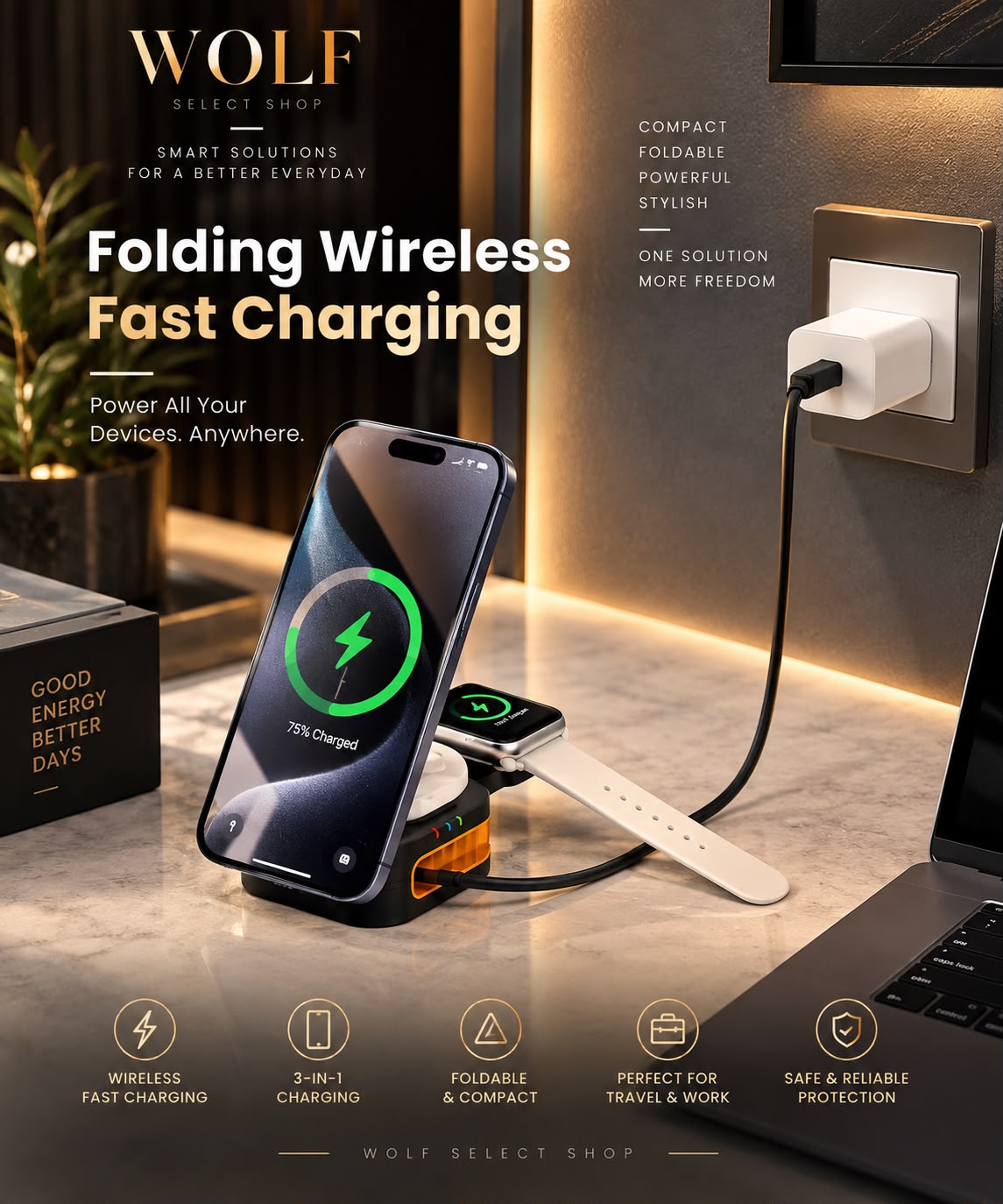 4-in-1 Foldable Wireless Charging Station