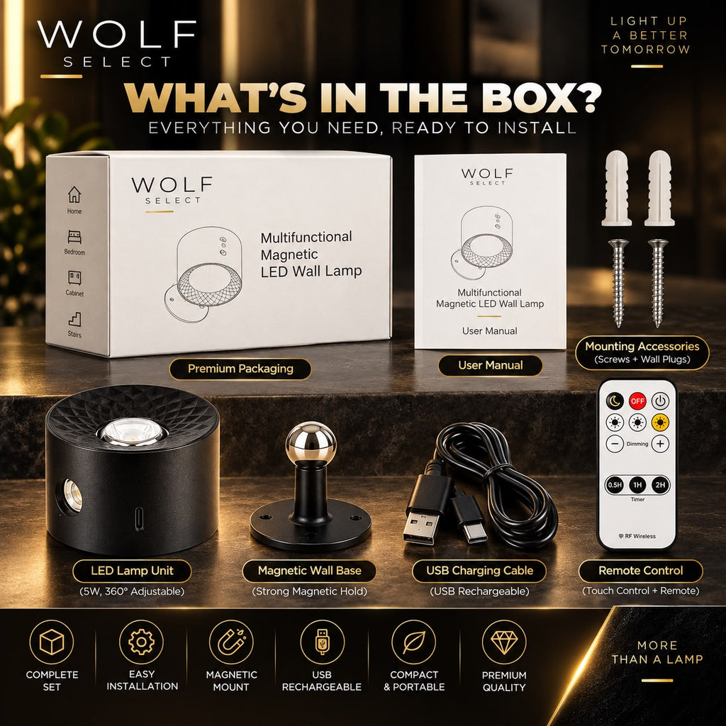 5W 360° Magnetic Rechargeable LED Wall Lamp