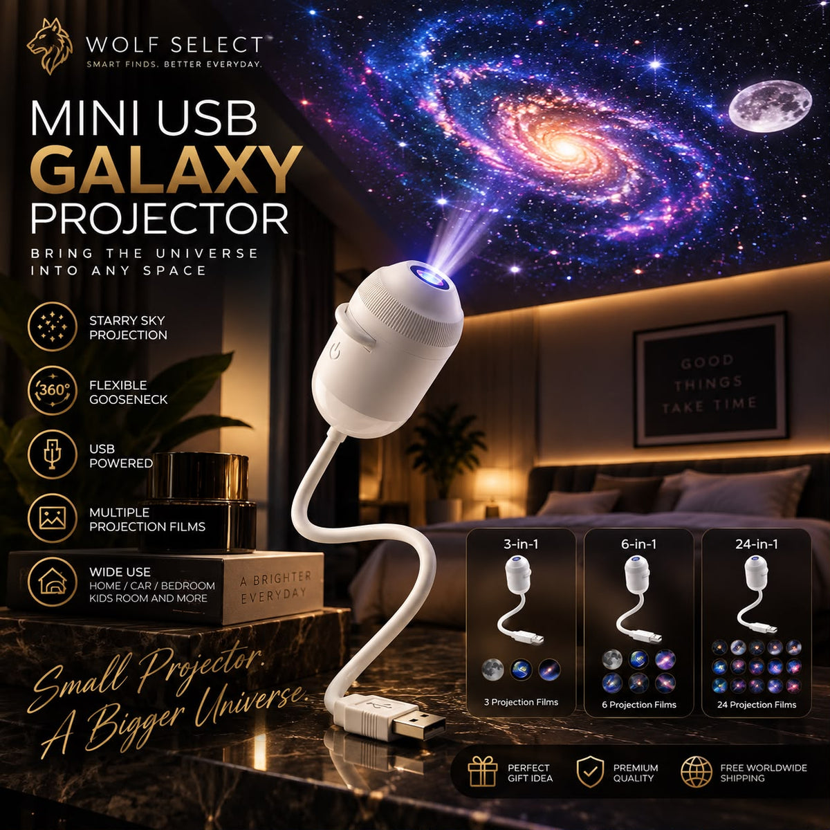 Mini Galaxy Projector – 24-in-1 Starry Sky Light