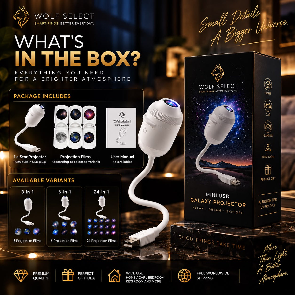 Mini Galaxy Projector – 24-in-1 Starry Sky Light