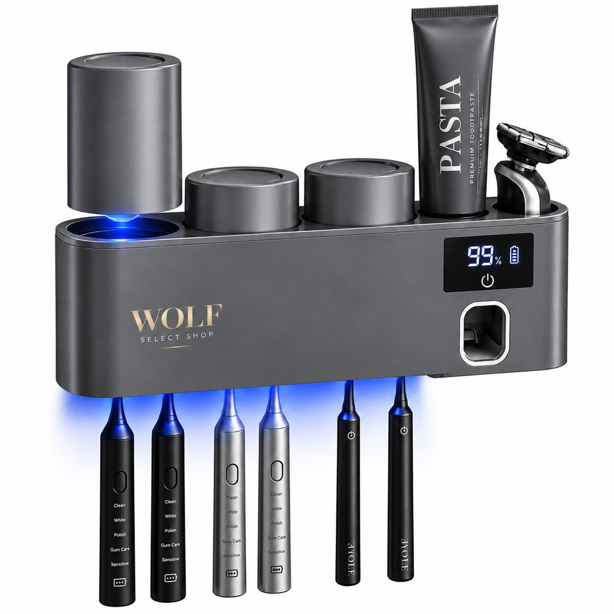Smart UV-C Toothbrush Sanitizer & Organizer