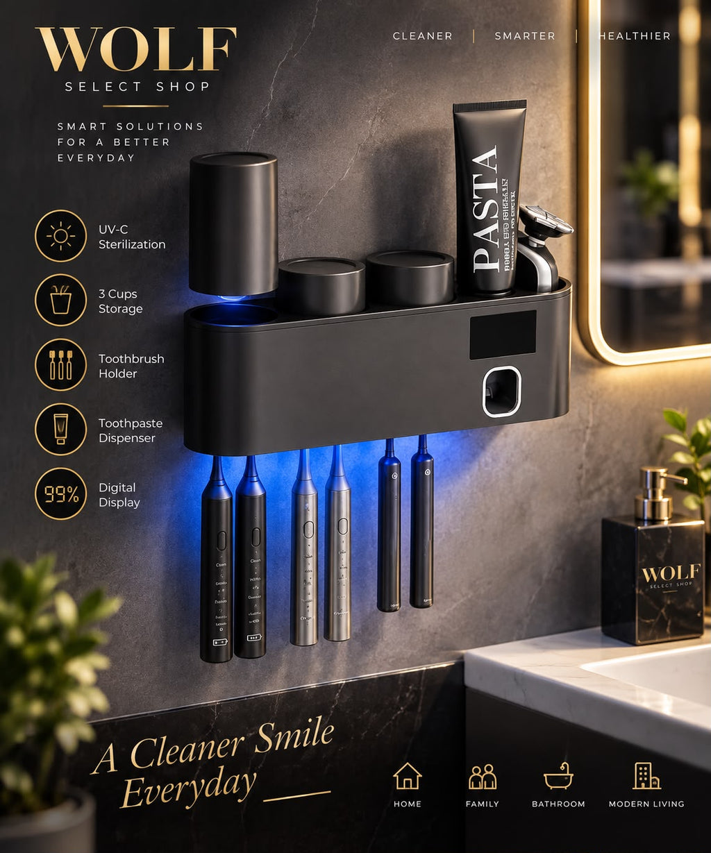 Smart UV-C Toothbrush Sanitizer & Organizer