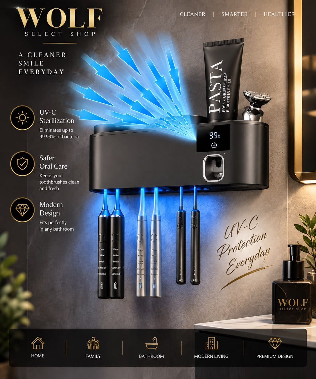 Smart UV-C Toothbrush Sanitizer & Organizer
