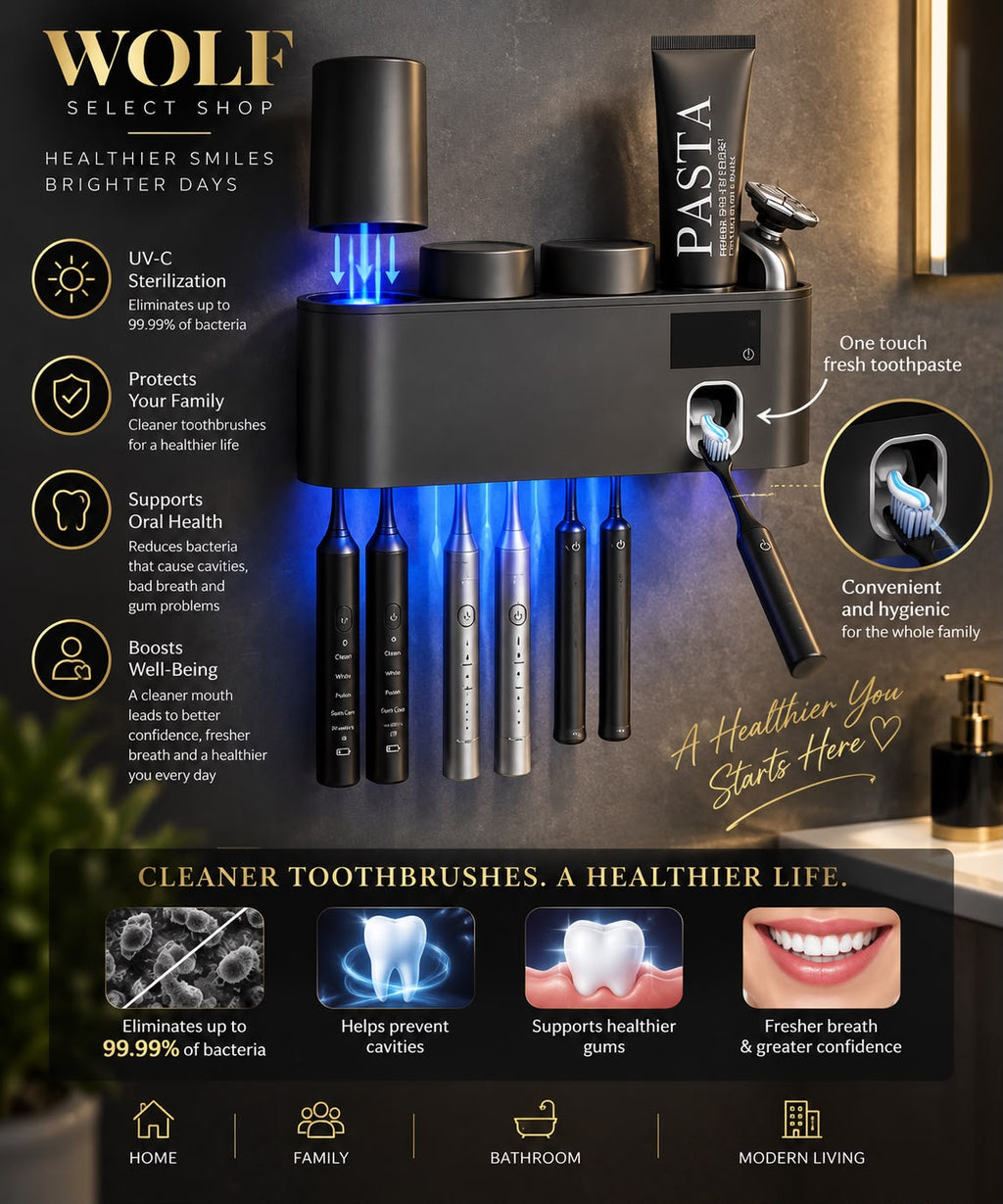 Smart UV-C Toothbrush Sanitizer & Organizer